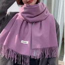 Cachecol Pashmina Unissex com Franjas em Poliéster 230g