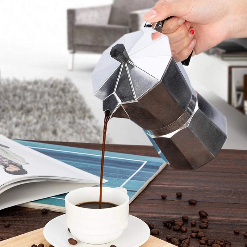 Cafeteira Italiana Moka Octogonal em Alumínio – Design Clássico
