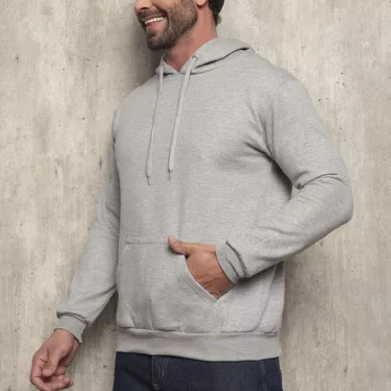 Moletom Unissex Flanelado Canguru com Capuz de Algodão