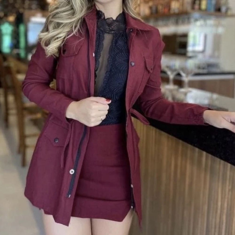 Parka Feminina Sobretudo em Bengaline