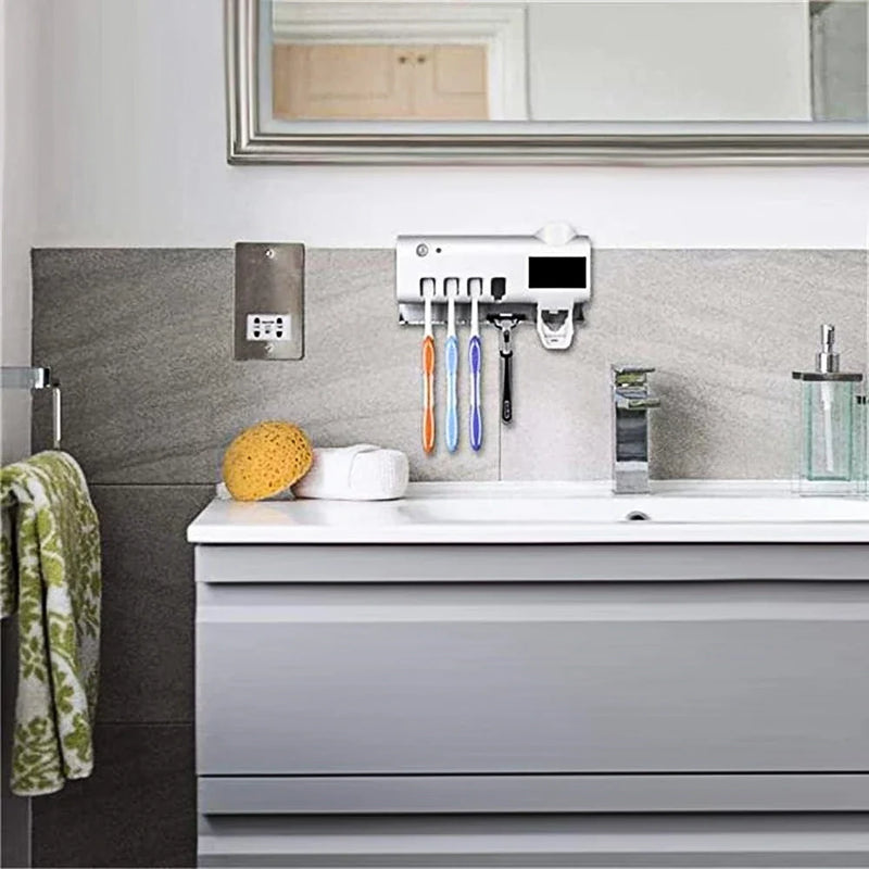 Suporte para Escova de Dentes com Luz UV Esterilizadora Antibacteriano